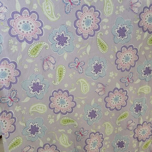 Pottery Barn Kids Purple Butterfly Samantha Full Queen Duvet Cover + 1 Sham - Picture 9 of 10